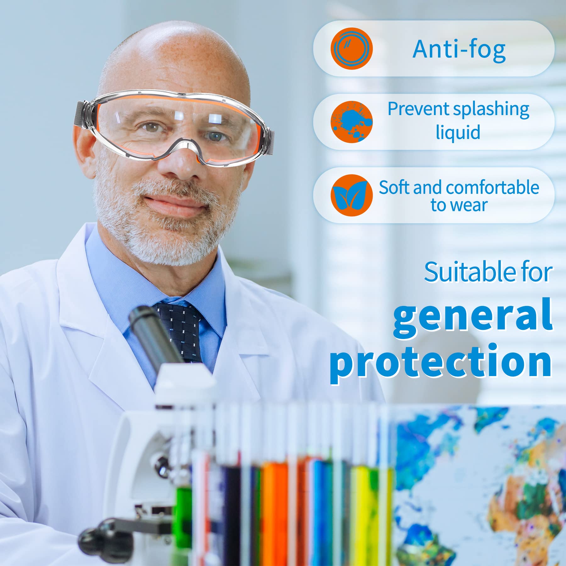 ZOHAN Safety Goggles Over Glasses Protective Eyewear Eye Protection