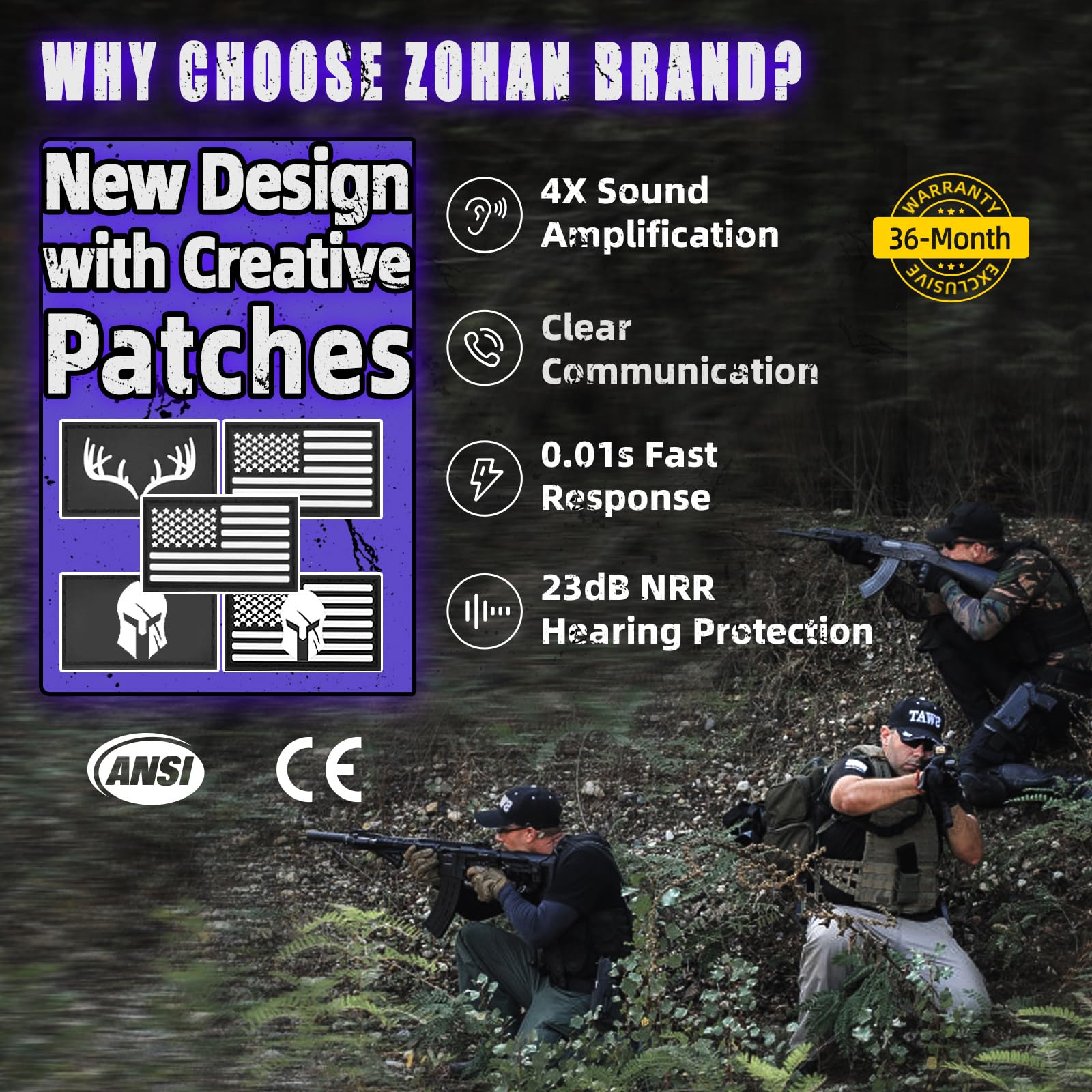 ZOHAN UPGRATED EM054 Electronic Shooting Ear Protection