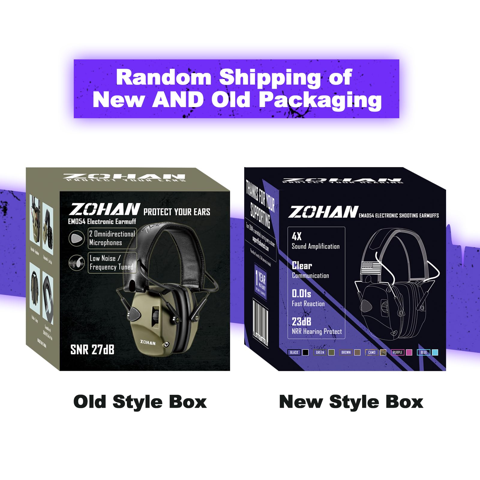 ZOHAN UPGRATED EM054 Electronic Shooting Ear Protection