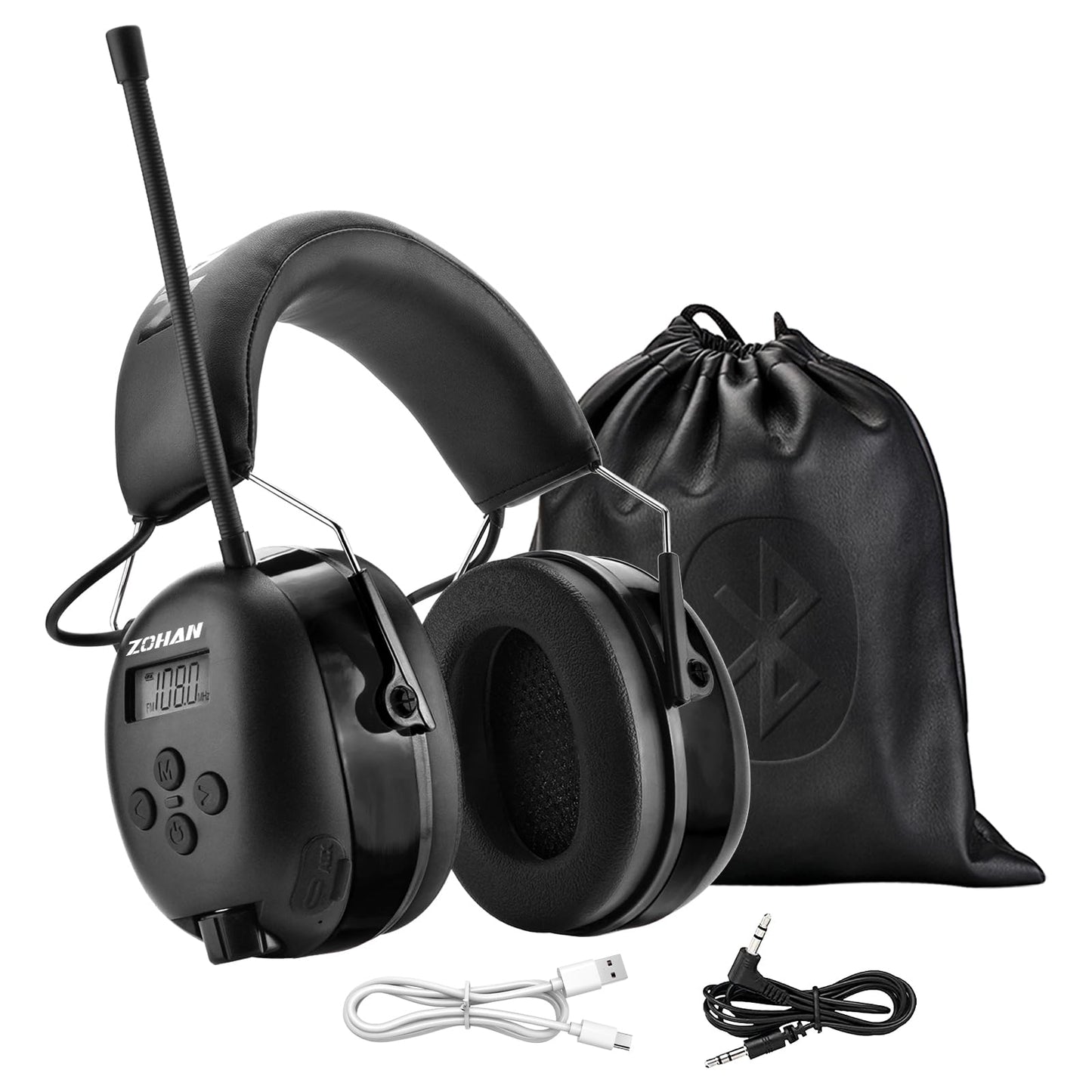 ZOHAN EM033 AM FM Radio Earmuffs with Bluetooth