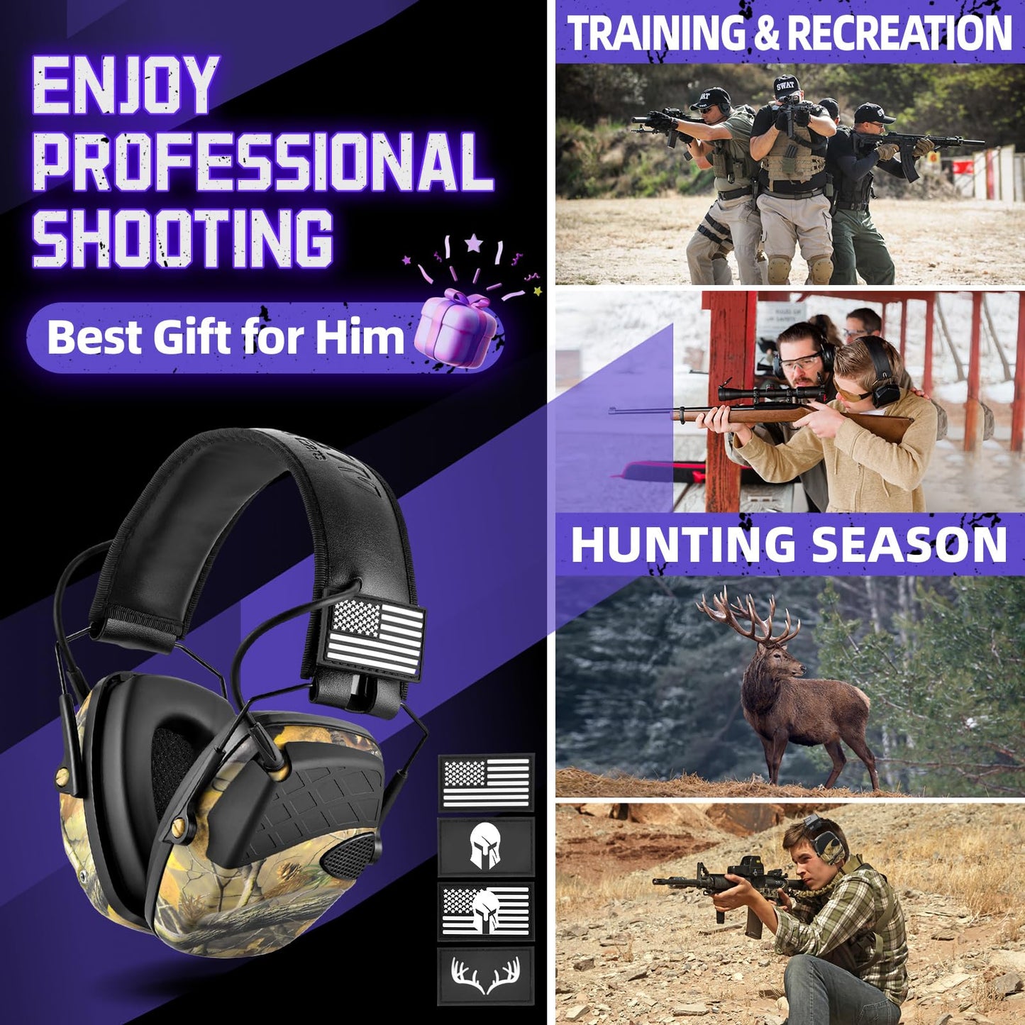 ZOHAN UPGRATED EM054 Electronic Shooting Ear Protection