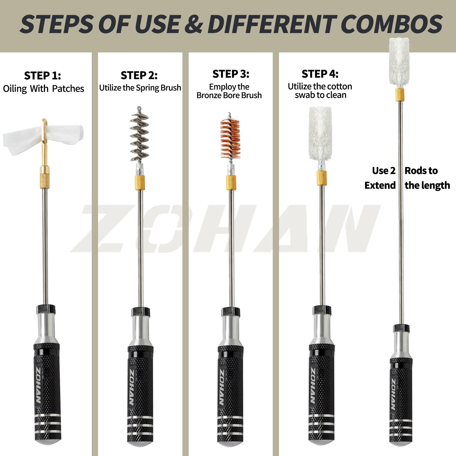 ZOHAN Gun Cleaning Kit for 12 Gauge - 13-in-1 Shotgun Cleaning Kit