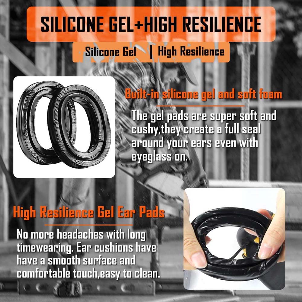 ZOHAN EP02 Gel Ear Pads for 3M Worktunes Radio Hearing Protectors